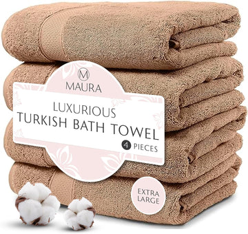 Exquisite 4-Piece Turkish Bath Towel Set: Ultra-Soft, Thick, and Plush Towels for a Premium Hotel Experience in