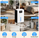 Dehumidifier, 1000 sq.ft Quiet Dehumidifiers for Home Bedroom Bathroom Basement with 95oz Water Tank, Sleep Mode
