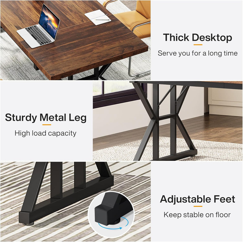 70.8-Inch Executive Desk, Large Computer Office Desk Workstation