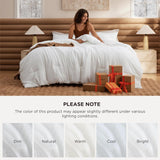 King Comforter Set, White Soft Prewashed Bedding for All Seasons, 3 Pieces GentleSoft Bed Set