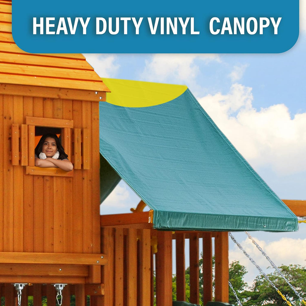 Fantasy Tree House Solid Cedar Wood Swing Set & Kids Playhouse (#3) | Jungle Gym with Built-in Tree House, Clubhouse