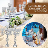 4 Pcs 5 Arm Crystal Candelabra Centerpieces for Table 27 Inch Retro Victorian Crystal Candle Holders Bowl Table