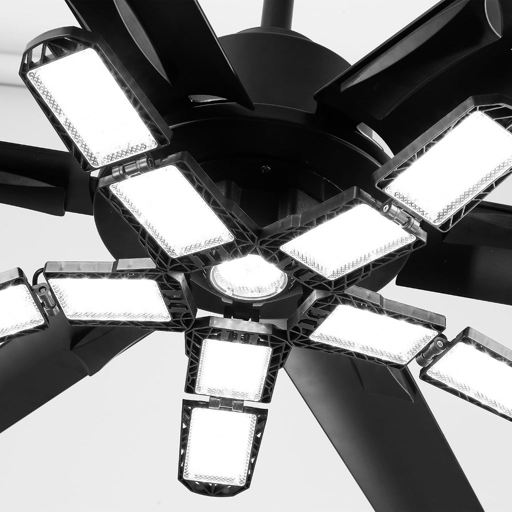 84" Ceiling Fan with LED Light and Remote - Matte Black