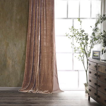 Stella Faux Silk Velvet Dusty Rose 48x108 inch Curtain