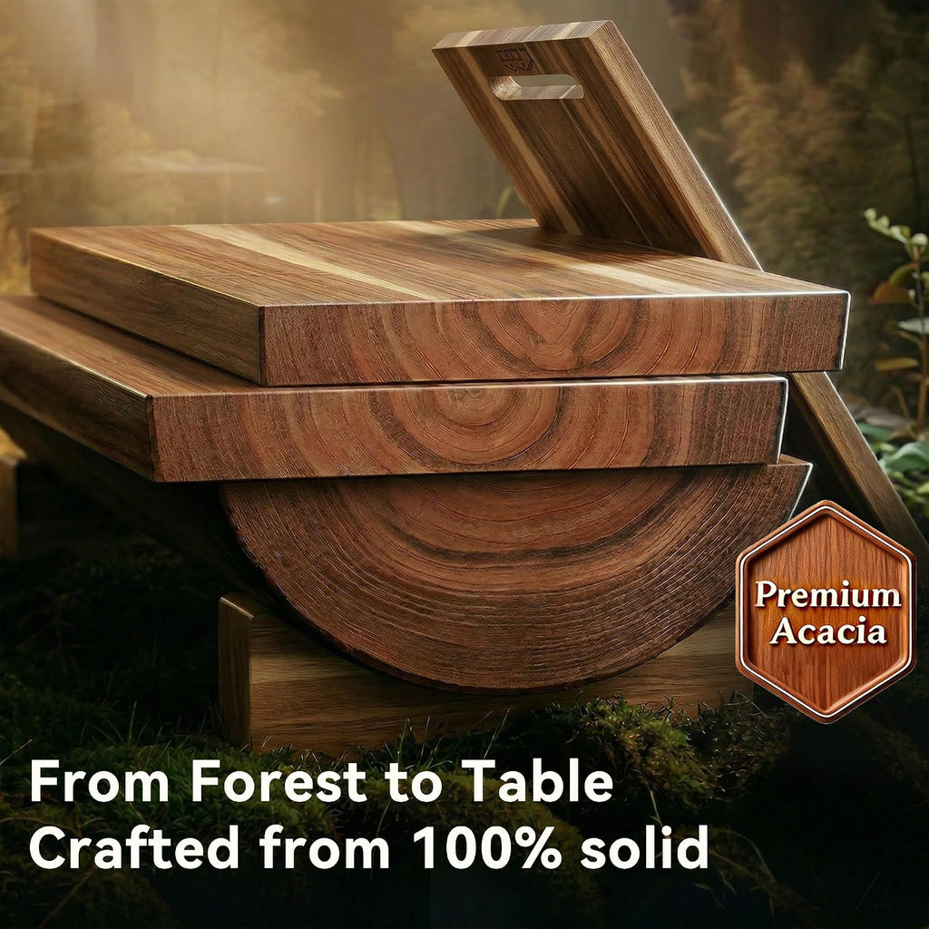 36 Inch Extra Large Charcuterie Board, Acacia Wood Long Serving Board with Handles and 2 Stands, Rectangular Cheese