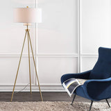 Enrica Brass Gold Tripod Leg 66-Inch Floor Lamp, Contemporary Sculptural Design (FLL4008A)