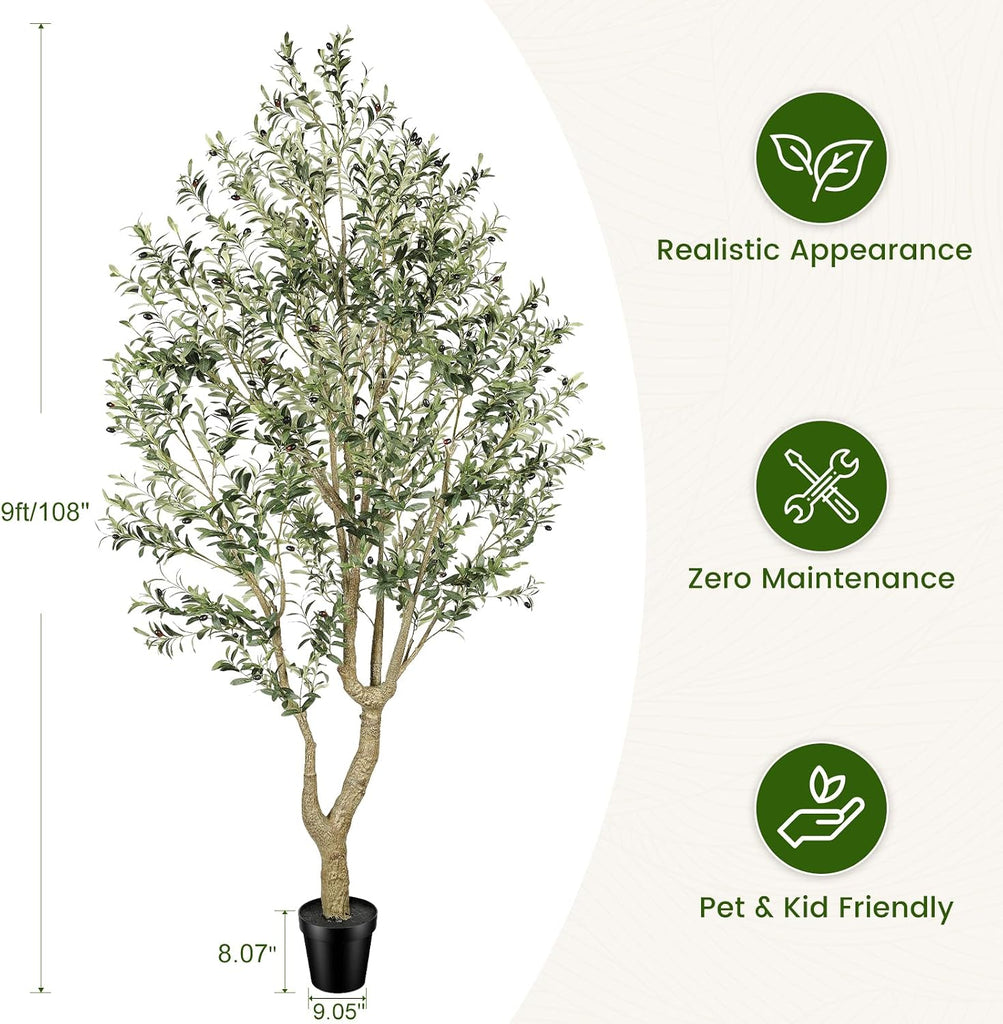 Faux Olive Tree 10ft - Realistic Large Olive Tree Artificial Indoor