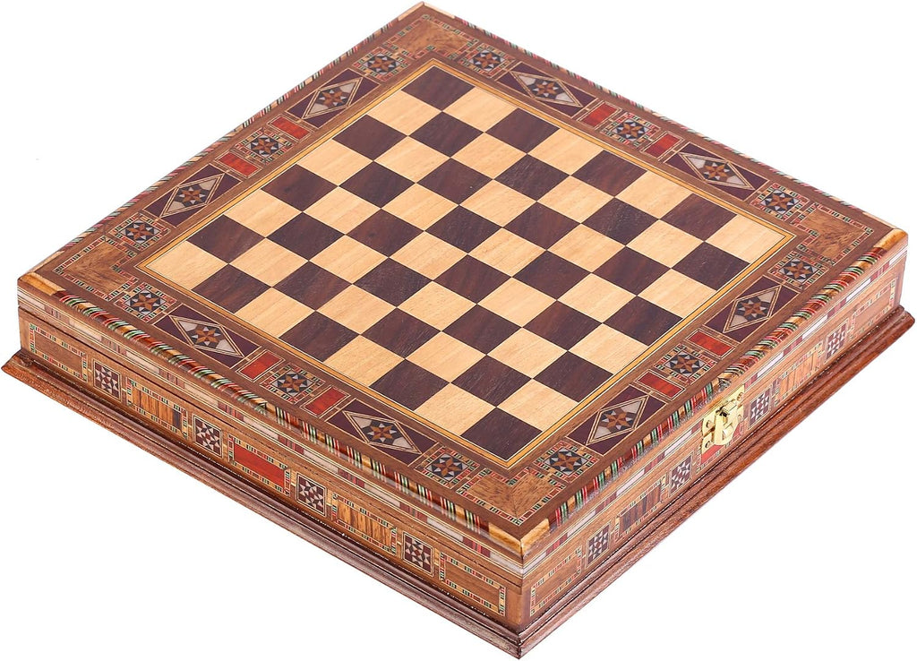 Egypt Pharaoh Antique Copper Figures Metal Chess Set for Adults Handmade Pieces and Natural Solid Wooden Chess Board