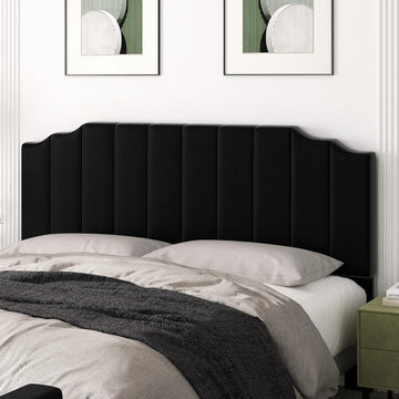 King Headboard Only, Velvet Wall Mounted Headboard King for Adjustable Bed Modern Upholstered Head Board Easy Assembly