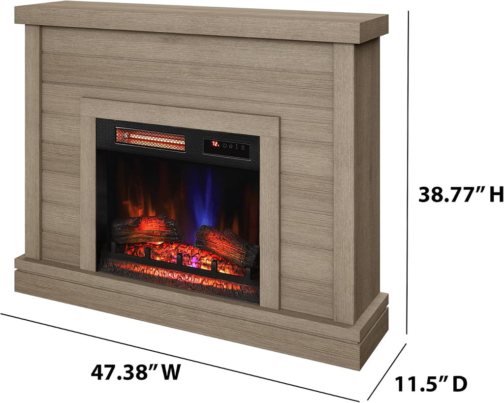 Wall Mantel Electric Fireplace, Barstow Acacia