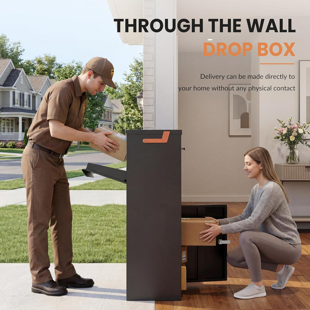 Parcel Drop Boxes 15.24" x 11.42" x 35.47" Cold-Rolled Sheet Package Delivery Boxes