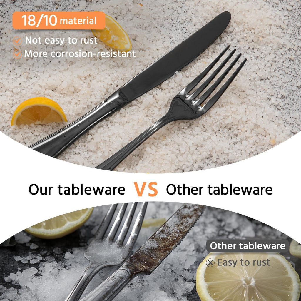 20-Piece Teardrop Silverware Set for 4, 18/10 Stainless Steel Flatware Set