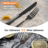 40-Piece Teardrop Silverware Set for 8, 18/10 Stainless Steel Flatware Set