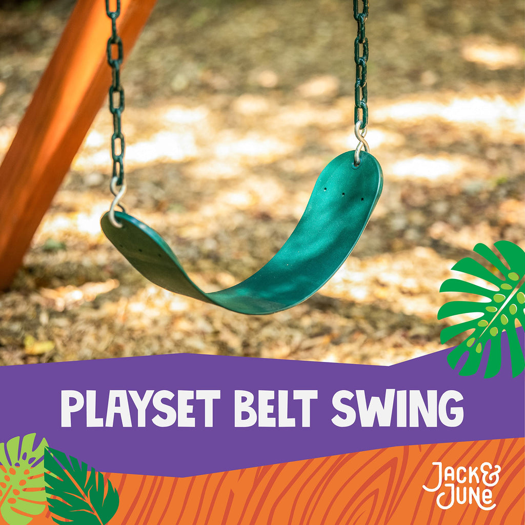 & June Green Belt Playset Swing with 80" Chains Made for 5' and 6' Deck Height