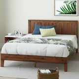 Vivek Deluxe Wood Platform Bed Frame with Headboard, Wood Slat Support, No Box Spring Needed, Easy Assembly, King