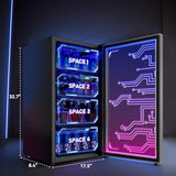 Gaming Light Up Beverage Refrigertor, Led Lighting Door 120 Cans Freestanding Be