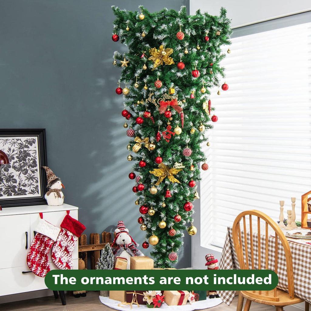 7.5FT Pre-Lit Upside Down Christmas Tree with 400 LED Lights