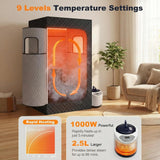 Upgraded Sauna Box, Infrared Sauna for Home, Portable Steam Sauna Tent with 1000W 2.5L Steamer Heater