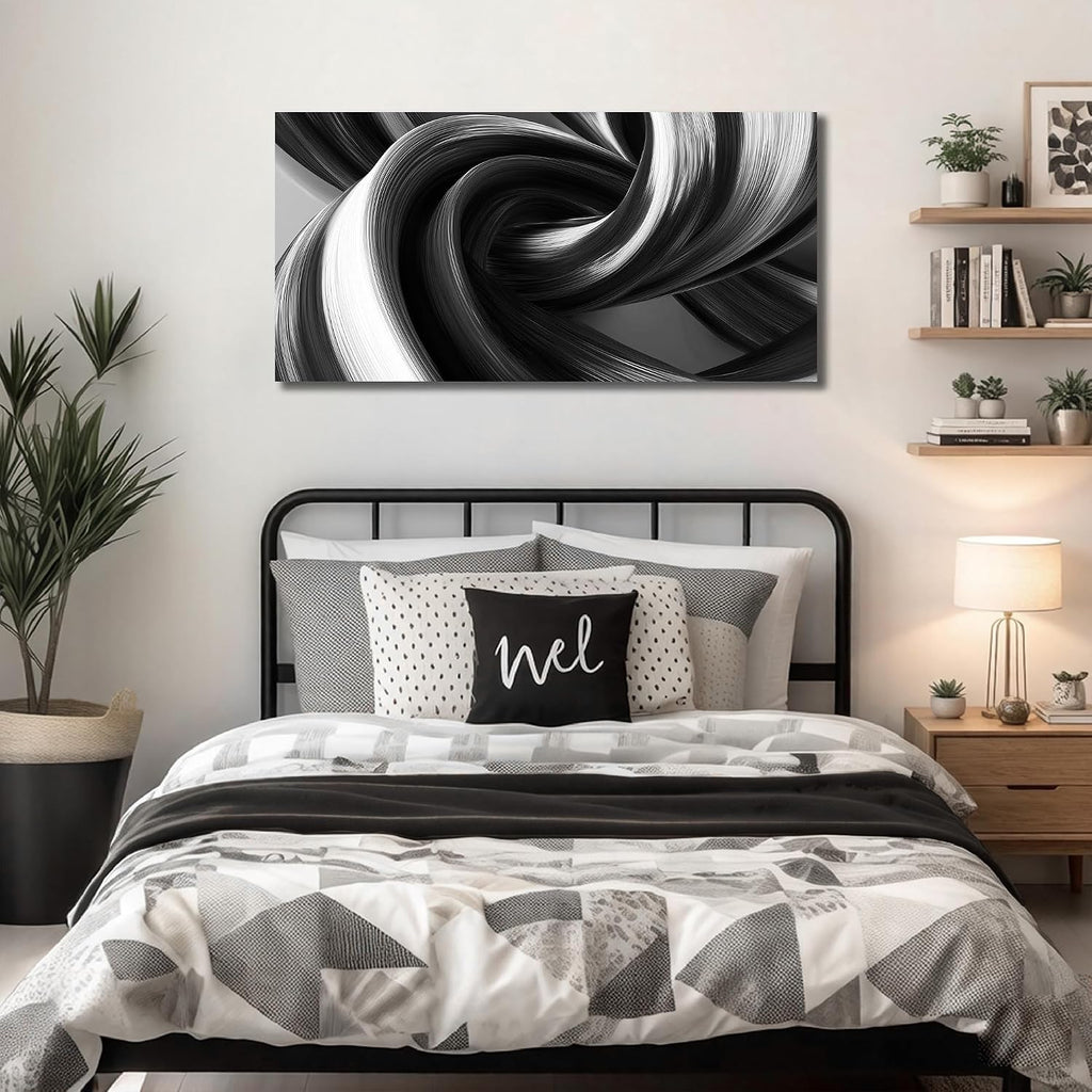 Black and White wall Decorations Large Abstract Pictures Modern Wall Art 29 x 58 Inch