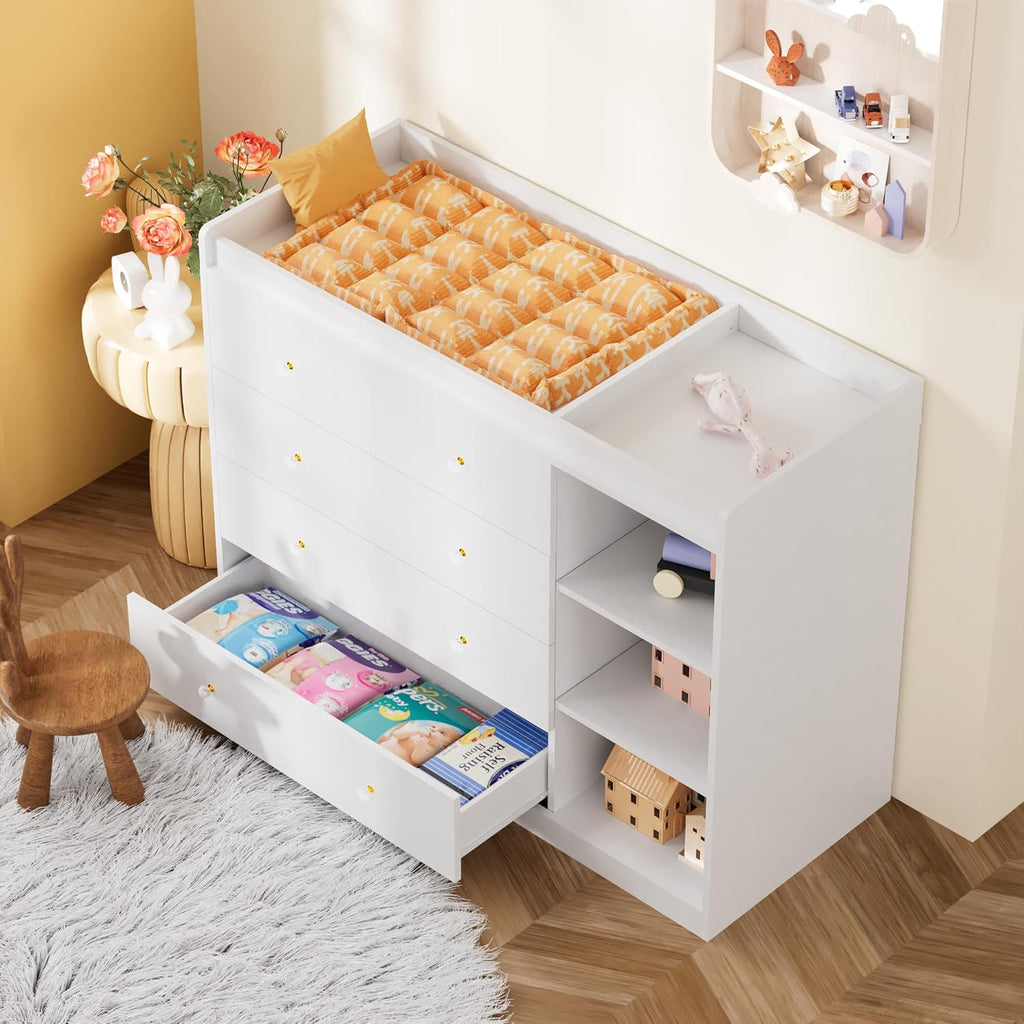 Nursery Dresser Changing Table Dresser with Changing Top for Kid's Room