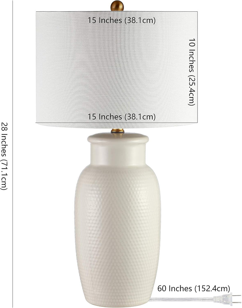 Norsi Modern Contemporary Ivory Ceramic 27-inch Bedroom Living Room Home Office Desk Nightstand Table Lamp (LED Bulb