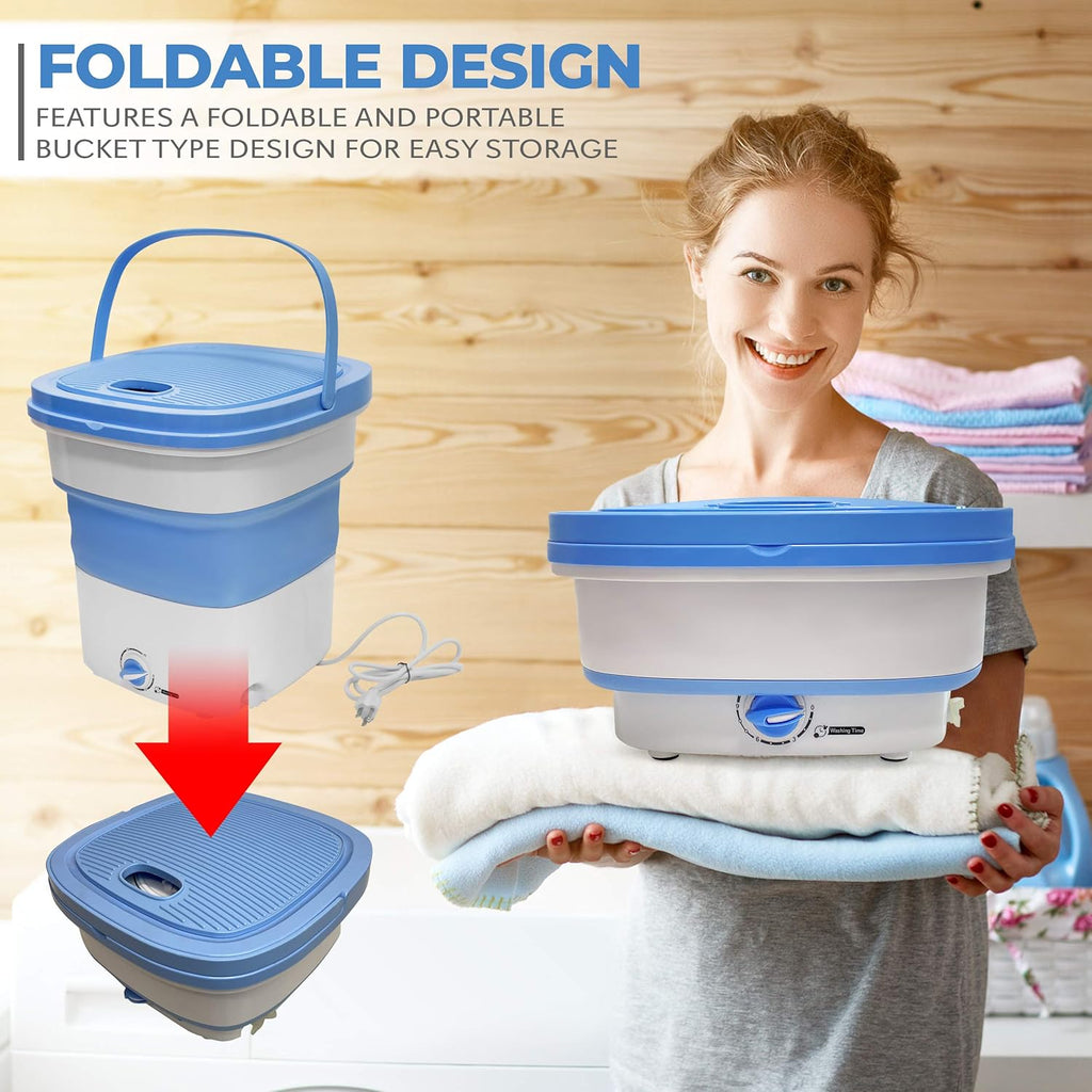 Portable Washing Machine Mini Washer Lightweight Collapsible Bucket