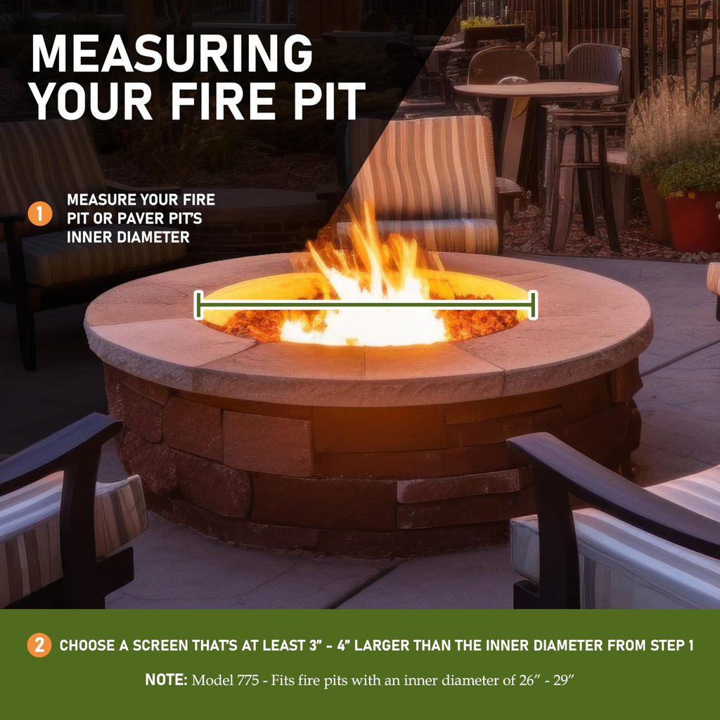 Fire Pit Spark Screen Hinged for Easy Access (29 inch)