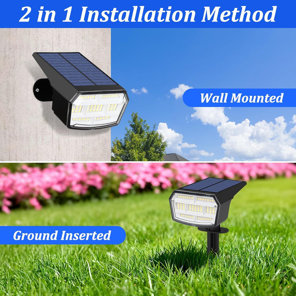 6-Pack Solar Spot Lights Outdoor Waterproof, Landscape Spotlight Cool White | 59 LED, 3 Lighting Modes, IP65