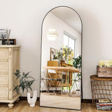 56"x21"Full Length Mirror Arch Floor Mirrors with Aluminum Alloy Frame Free-Standing Wall Mounted or Leaning Large