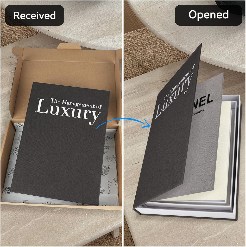 Decorative Books Set of 3, Black-Gray-Beige-Luxury | Coffee Table Home Decor, Living Room Decoration, Photo Storage