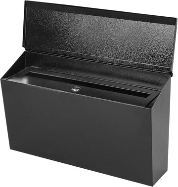 Locking Wall Mount Mailboxes Mail Box with Key Lock, Security Drop Box, Metal Post Box Decorative,15.7 * 9.9 * 4.9in