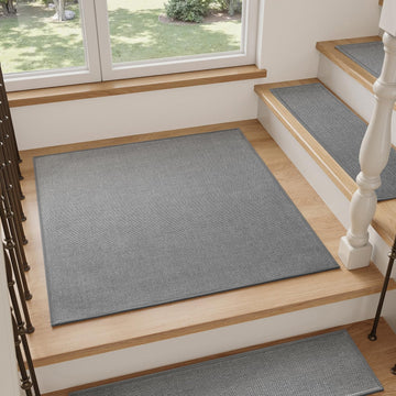Stair-Treads Landing Mat Non Slip Indoor, Square Stair-Runners for Wooden Steps Rubber Backing, Reusable Carpet
