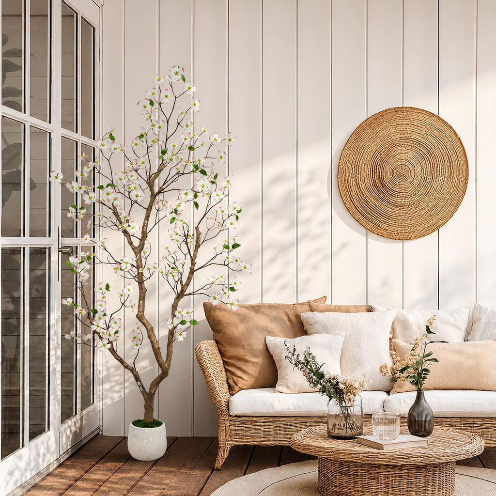 6FT Dogwood Tree Artificial with Planter, Faux Trees Indoor Decor