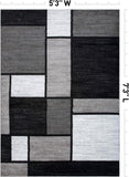 Rugshop Contemporary Modern Boxes Design Area Rug for Home Office,Living Room,Bedroom,Kitchen Non-Shedding Area Rug