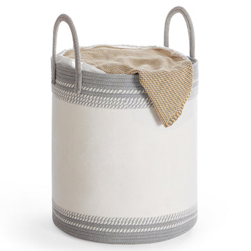 Laundry Hamper, Cotton Rope Basket with Handles, 15.8 Gallons