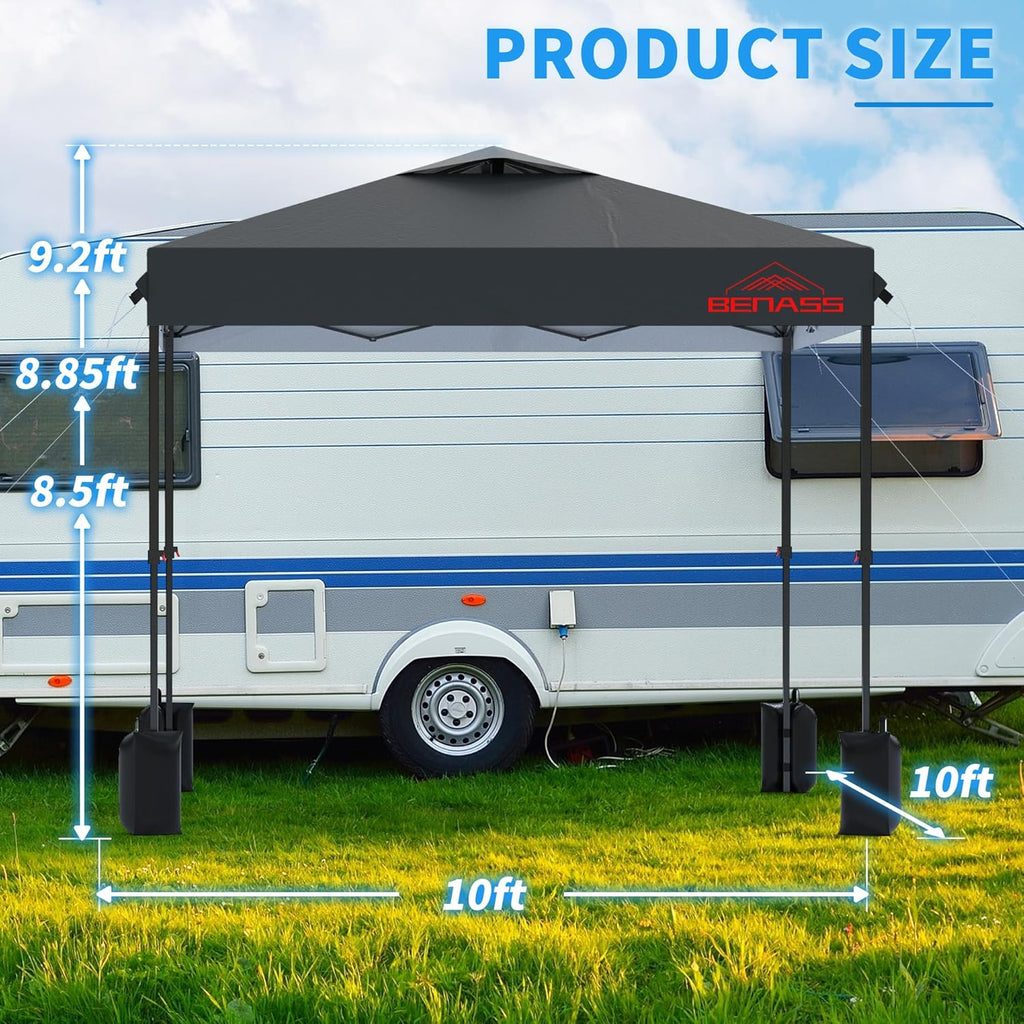 10x10 Pop Up Canopy with Sidewalls, Easy Up Canopy Tent, Heavy Duty Tents for Parties, One Person Set Up Event Tent