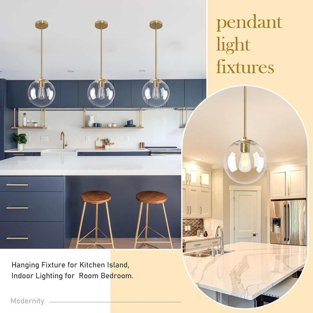 10 Inch Globe Pendant Light Gold Mid Century Pendant Light Adjustable Hanging Light Fixture Globe Pendant Lights