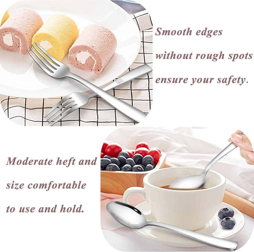 18/10 Stainless Steel Silverware Set, 60-Piece Fancy Flatware Cutlery Set for 12, Modern Eating Utensils Tableware