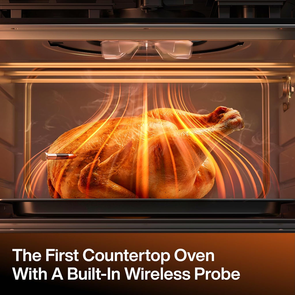 Sync Oven with Smart AI Wireless Meat Thermometer Probe, 12‑in‑1 Countertop Air Fryer Toaster Oven Combo, 360° Turbo
