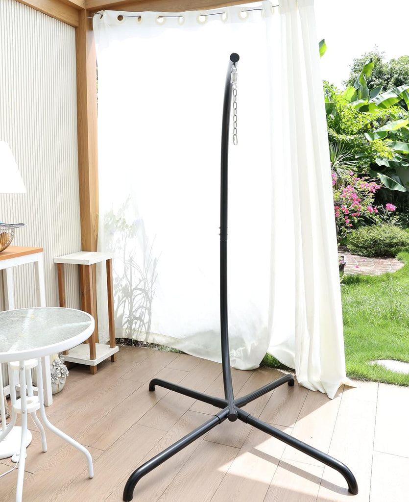 Hanging Egg Chair Stand Only, Hammock Chair C-Stand with Hanging Chain, Snap Hook, Pin Plug, Spring Macrame Hammock