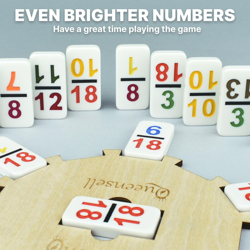 Mexican Train Dominoes Set with Numbers - Double 18 Dominos Set for Adults and Kids - Mexican Dominoes Train Game