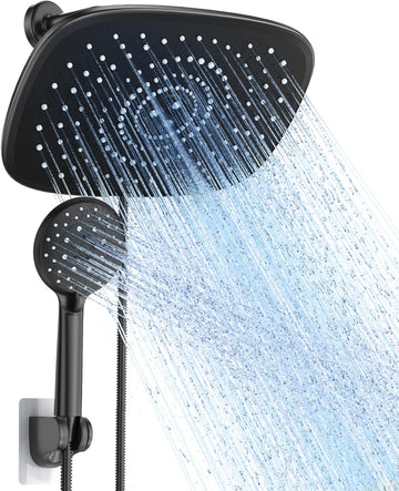 Rain Shower Head with Handheld, High Pressure Rainfall Showerhead Combo with 5 Handheld Water Spray Modes for Bathroom