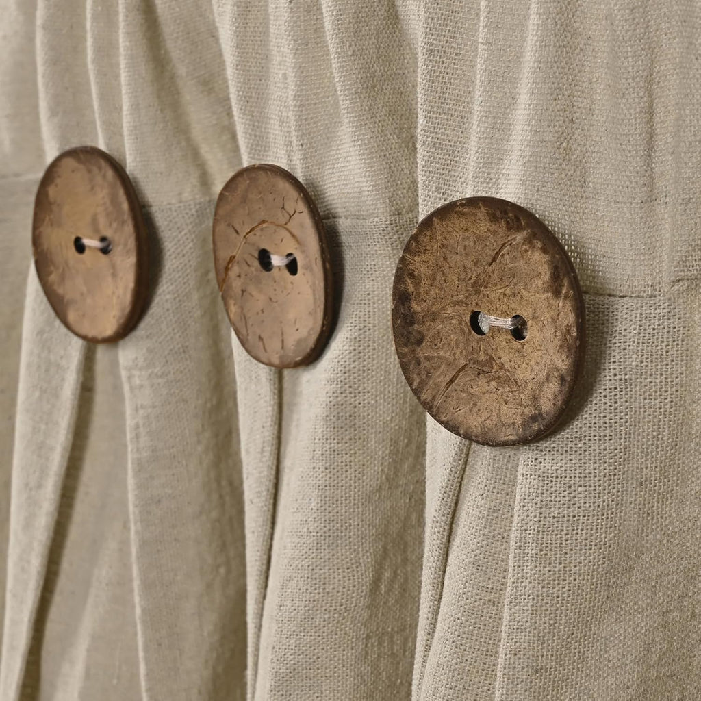 Farmhouse Valance Curtain, Cotton Linen Kitchen Curtains, Rustic Valances for Window Rod Pocket Button Valance for