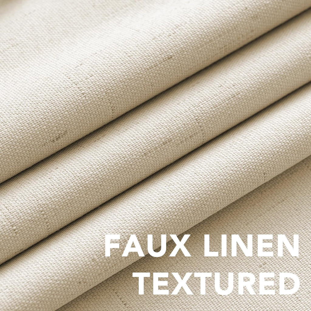 Curtains Black Out Thermal Insulated Linen Textured Curtains Room Darkening Curtain Living Room Curtain 2 Panel Sets