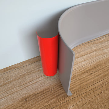Peel and Stick Rubber Baseboard Molding, 4 Inch x 100 Feet, Gray
