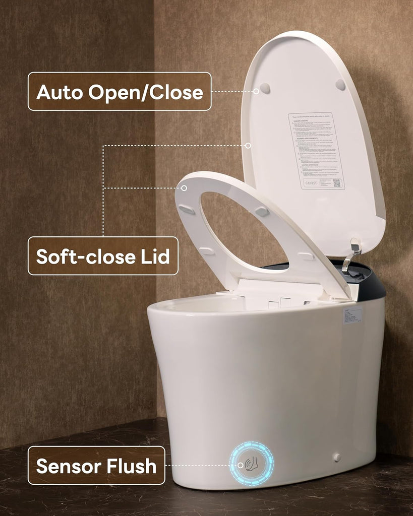 Smart Toilet with ADA Chair Height, Foam Dispenser, 1.1/1.6GPF Dual-Flush Bidet Toilet, 12" Rough-in