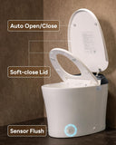 Smart Toilet with ADA Chair Height, Foam Dispenser, 1.1/1.6GPF Dual-Flush Bidet Toilet, 12" Rough-in