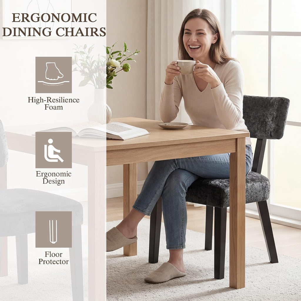 Mid Century Modern Dining Chairs,Velvet Farmhouse Upholstered Kitchen Chairs
