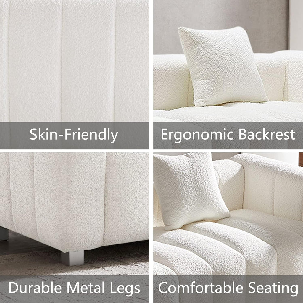 87.4" Modern 3 Seater Boucle Sofa Couch for Living Room