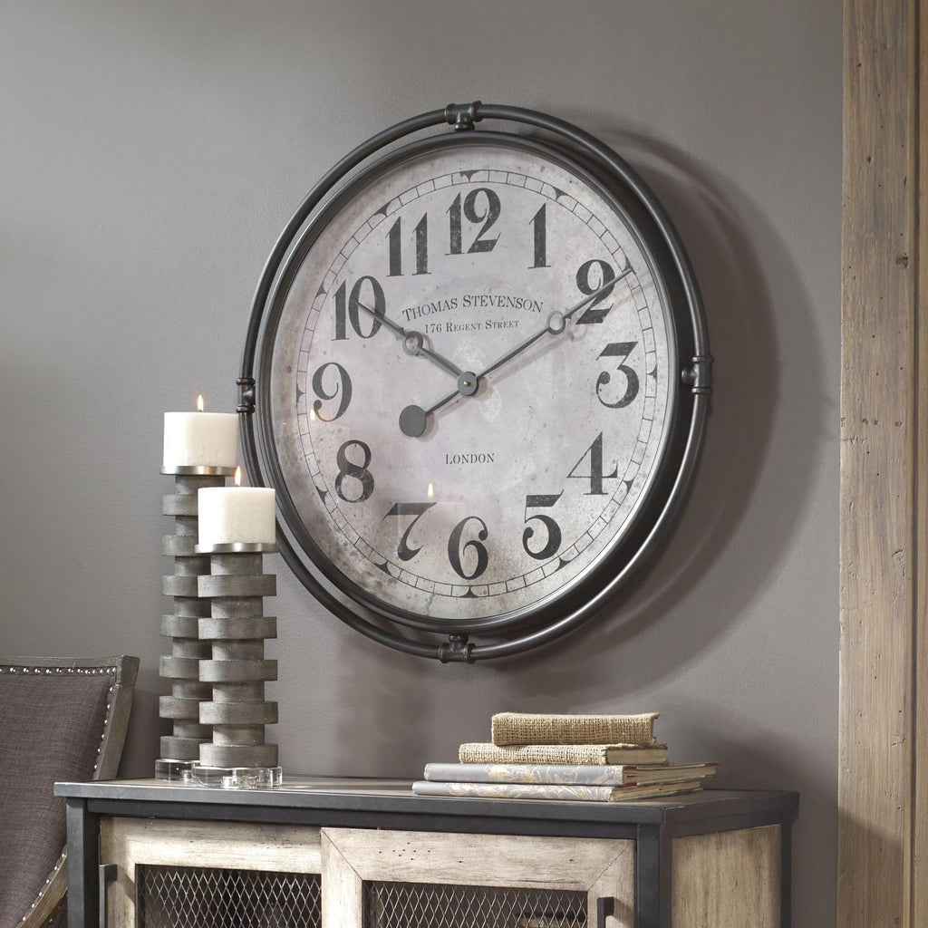 Nakul 29.5 Inch Industrial Wall Clock 06449